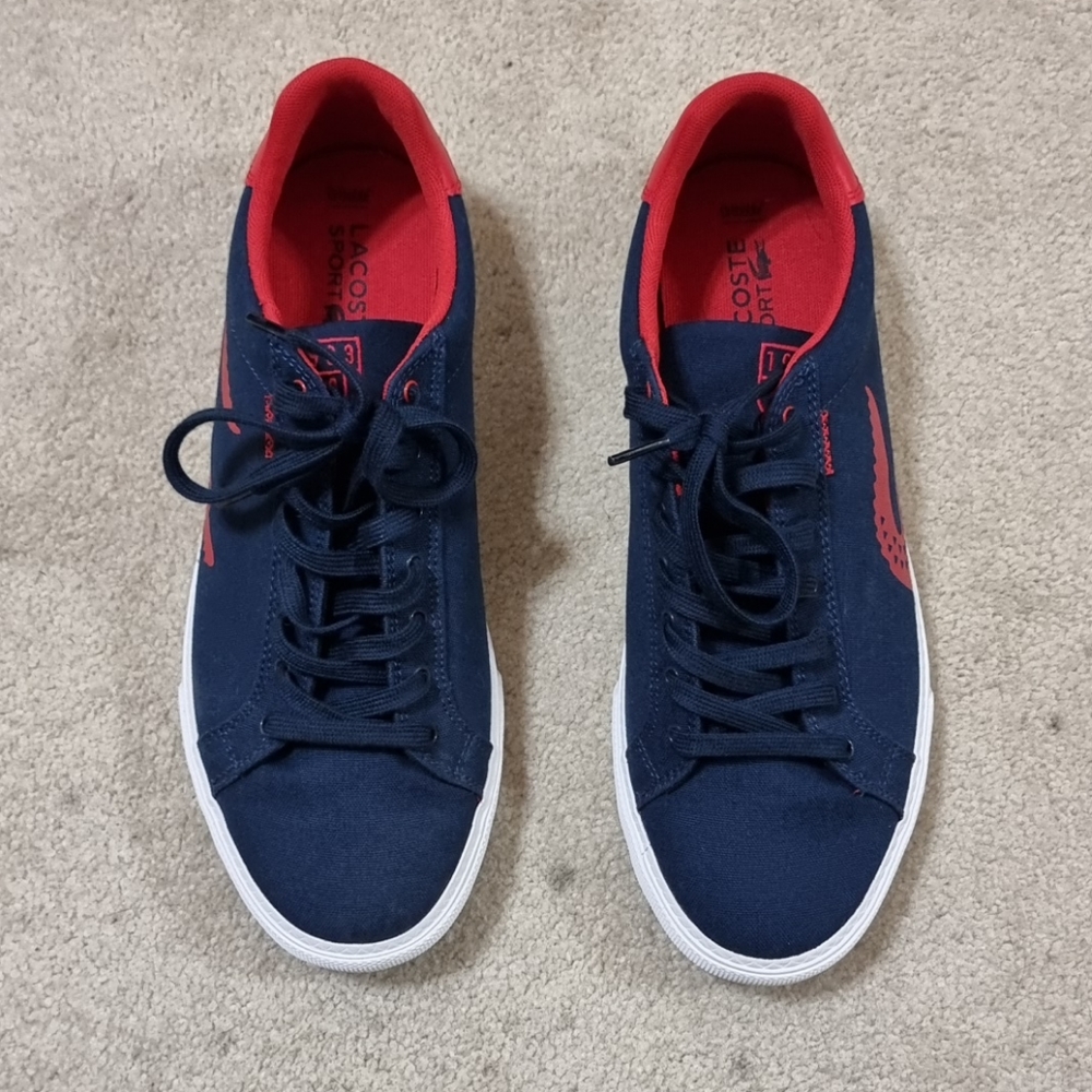 LaCoste Sports Mens Sneaker Blue & Red size 9